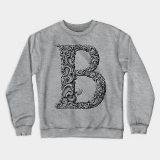 Vintage Initial Letter Lettering Alphabet B Crewneck Sweatshirt